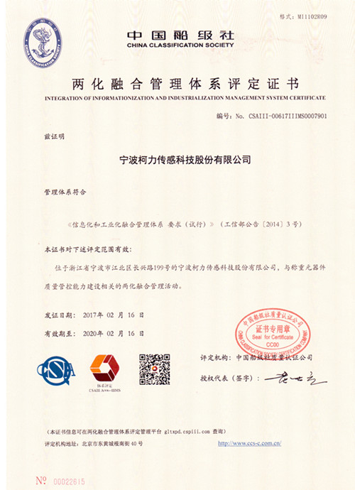 公司喜獲“兩化融合管理體系貫標(biāo)”國(guó)家認(rèn)定